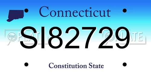 SI82729 Connecticut License Plate