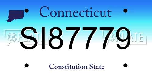 SI87779 Connecticut License Plate