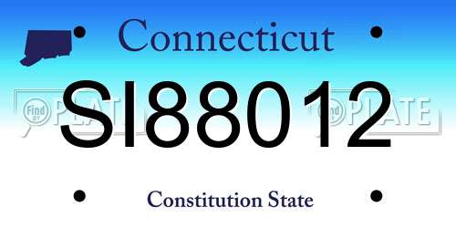 SI88012 Connecticut License Plate