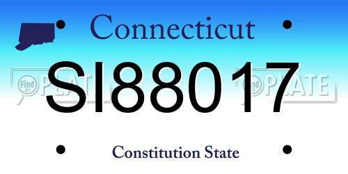 SI88017 Connecticut License Plate