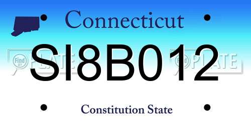 SI8B012 Connecticut License Plate