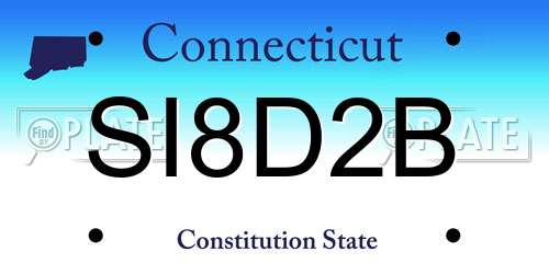 SI8D2B Connecticut License Plate
