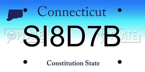 SI8D7B Connecticut License Plate
