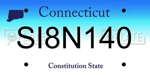 SI8N140 Connecticut License Plate