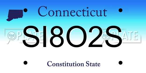 SI8O2S Connecticut License Plate