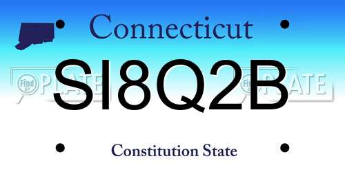 SI8Q2B Connecticut License Plate