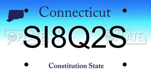 SI8Q2S Connecticut License Plate