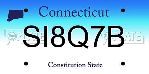 SI8Q7B Connecticut License Plate