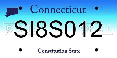 SI8S012 Connecticut License Plate