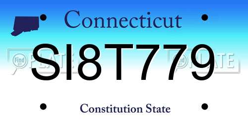 SI8T779 Connecticut License Plate