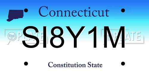 SI8Y1M Connecticut License Plate