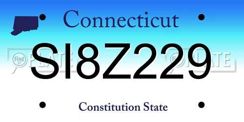 SI8Z229 Connecticut License Plate