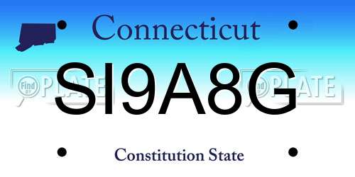 SI9A8G Connecticut License Plate