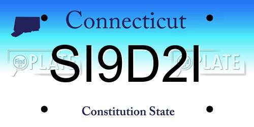 SI9D2I Connecticut License Plate