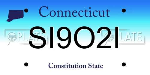 SI9O2I Connecticut License Plate