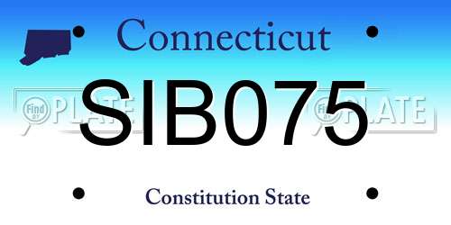 SIB075 Connecticut License Plate