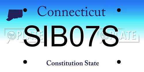 SIB07S Connecticut License Plate