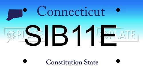 SIB11E Connecticut License Plate