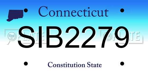 SIB2279 Connecticut License Plate
