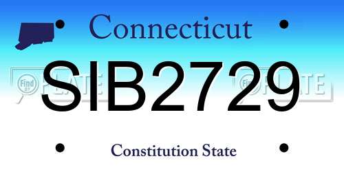 SIB2729 Connecticut License Plate