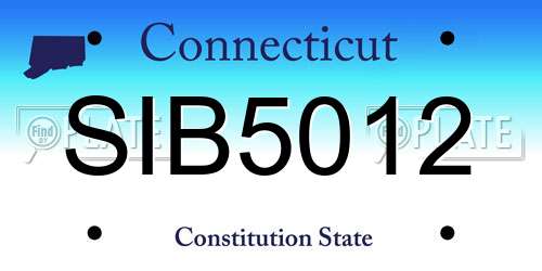 SIB5012 Connecticut License Plate