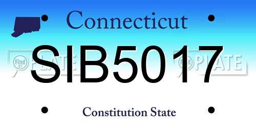 SIB5017 Connecticut License Plate