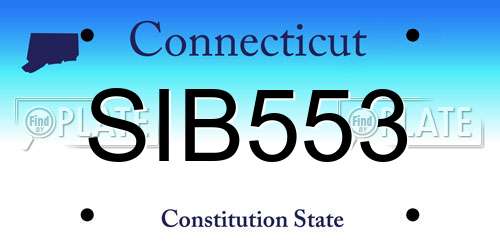 SIB553 Connecticut License Plate