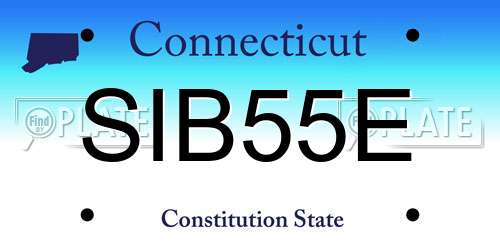 SIB55E Connecticut License Plate