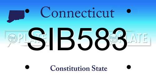 SIB583 Connecticut License Plate