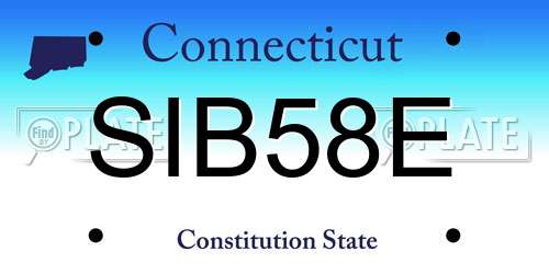 SIB58E Connecticut License Plate