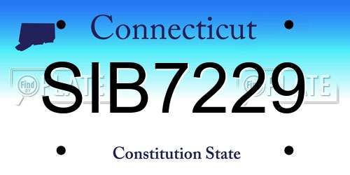 SIB7229 Connecticut License Plate