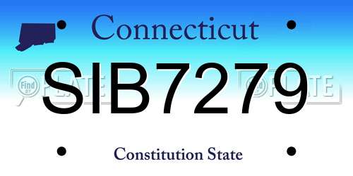 SIB7279 Connecticut License Plate