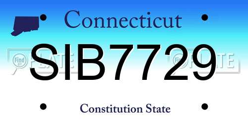 SIB7729 Connecticut License Plate