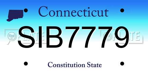 SIB7779 Connecticut License Plate