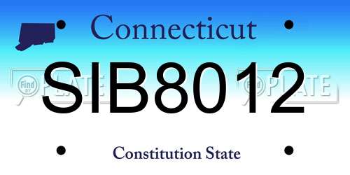 SIB8012 Connecticut License Plate