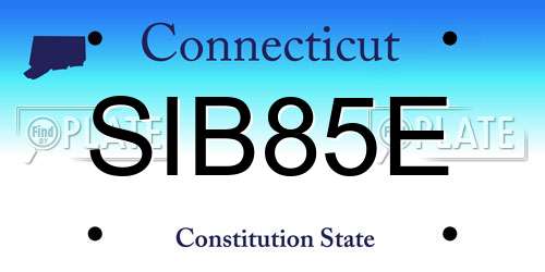 SIB85E Connecticut License Plate