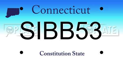 SIBB53 Connecticut License Plate