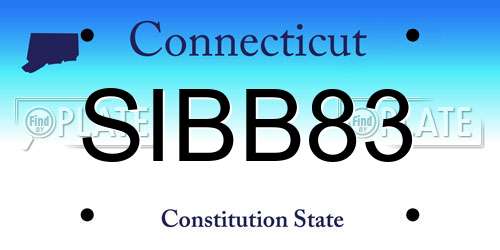 SIBB83 Connecticut License Plate