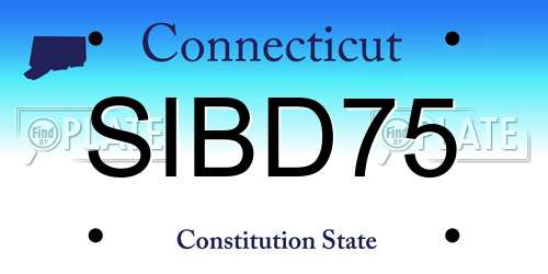 SIBD75 Connecticut License Plate