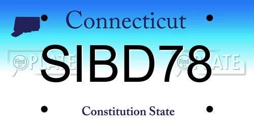 SIBD78 Connecticut License Plate