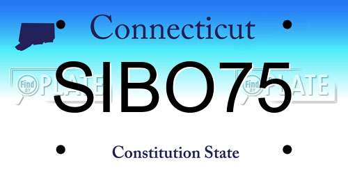 SIBO75 Connecticut License Plate