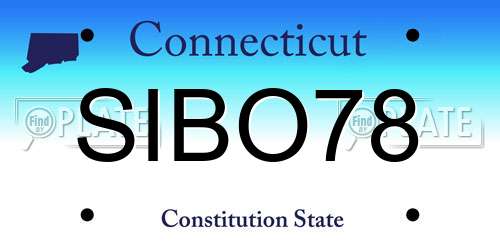 SIBO78 Connecticut License Plate