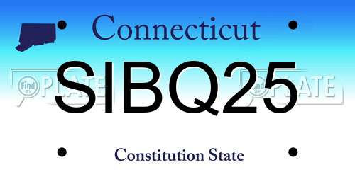 SIBQ25 Connecticut License Plate