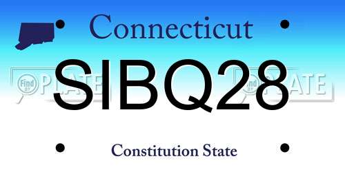 SIBQ28 Connecticut License Plate