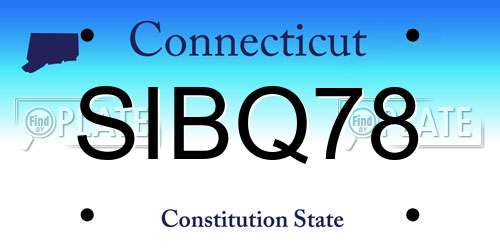 SIBQ78 Connecticut License Plate