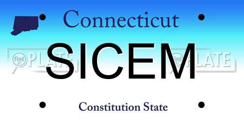 SICEM Connecticut License Plate