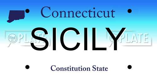 SICILY Connecticut License Plate