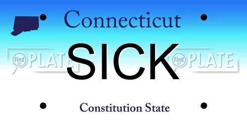 SICK Connecticut License Plate