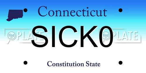 SICK0 Connecticut License Plate