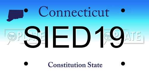 SIED19 Connecticut License Plate